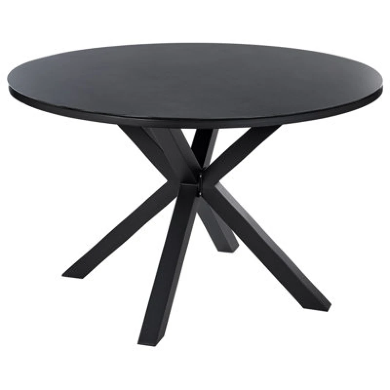 Image of BELIANI Beliani - Modern Garden Table Black Aluminium ⌀120cm Maletto 359479