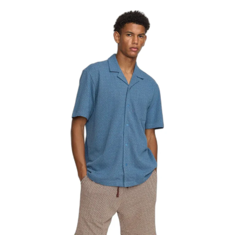 Image of Revolution Shirt Revolution Jaquard Cuban Bleu Unisex S