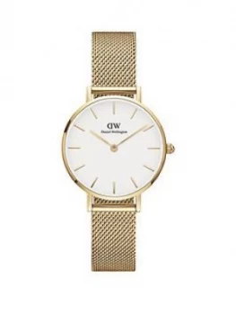 Image of Daniel Wellington Evergold White 28Mm Dial Gold Stainless Steel Mesh Strap Watch