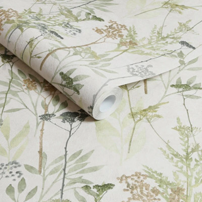 Image of Superfresco Easy Solstice Sage Green Floral Wallpaper