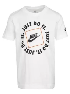 Image of Boys, Nike Younger Boy Short Sleeve Graphic T-Shirt, White, Size 5-6 Years