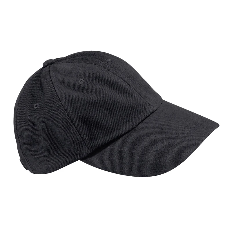 Image of Beechfield Beechfield Men Heavy Brushed Cotton Low Profile Cap in Black One Size Male 5063377402964