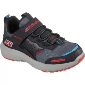 Image of Skechers Boys Dynamic Tread Leather Sporty Trainers UK Size 2 (EU 35)