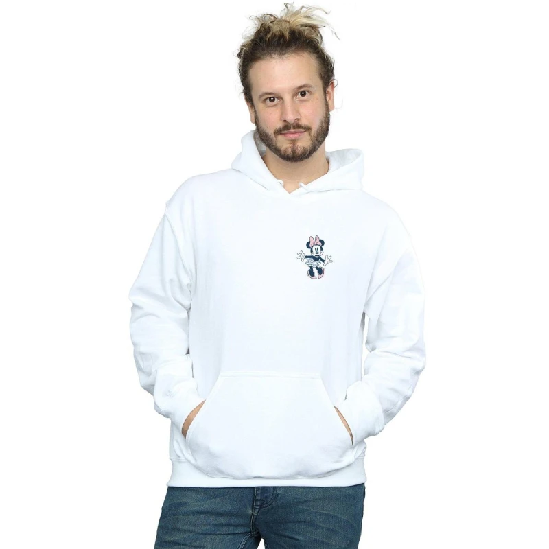 Image of Disney Men Minnie Mouse Dancing Chest Hoodie in White Size: Small White S Male 5057955017732