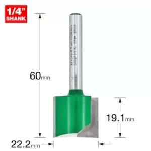 Image of Trend CRAFTPRO Two Flute Straight Router Cutter 22.2mm 19.1mm 1/4"