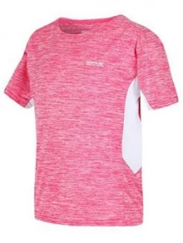 Image of Boys, Regatta Takson II Quick Dry T-Shirt - Pink/White, Size 3-4 Years