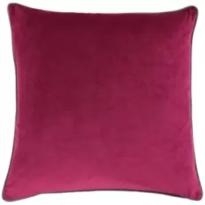 Image of Paoletti Meridian Cushion Cover (55x55cm) (Cranberry/Mocha) - Cranberry/Mocha
