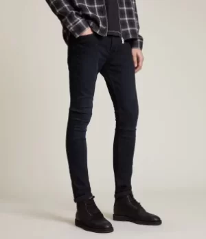 Image of AllSaints Mens Cigarette Skinny Jeans, Washed Black, Size: 36