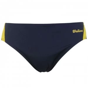Image of WaiKoa 8cm Swimming Brief Mens - Navy/Yellow