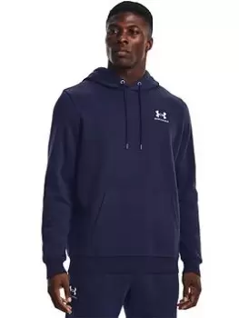 Image of Under Armour Training Essential Fleece Hoodie - Navy, Size L, Men