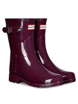 Image of Hunter Refined Short Gloss Wellington Boot - Red