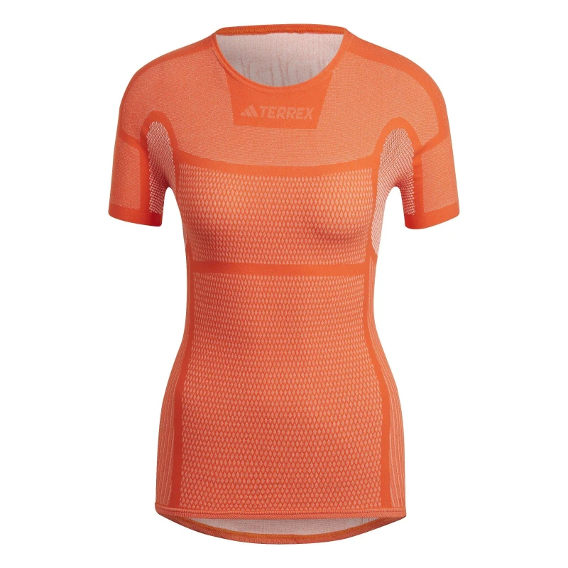 Image of adidas Drynamo Short Sleeve Light Training Top Womens - Orange Orange 2XS