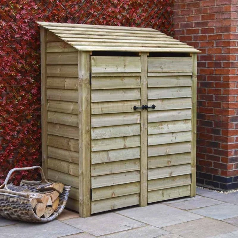 Image of Rutland County Garden Furniture Ltd Cottesmore 6ft Log Store with Doors, L80 x W150 x H181 cm, Light Green Light Green Unisex