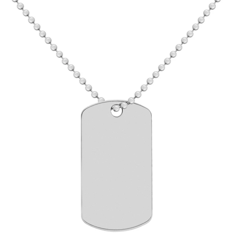Image of Be You Sterling Silver Dog Tag Chain Silver unisex 20inch