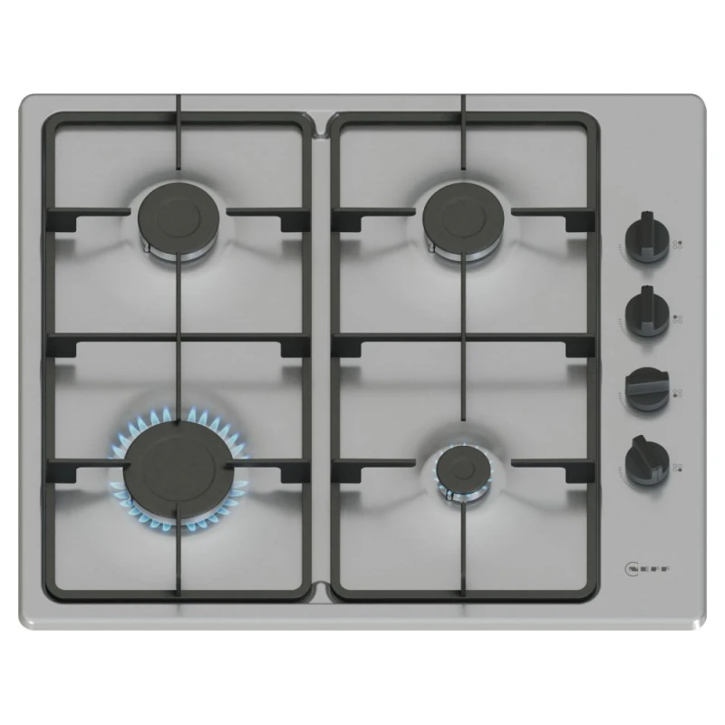 Image of Neff T26BKP6N0 60cm N30 4 Burner Gas Hob - STAINLESS STEEL T26BKP6N0