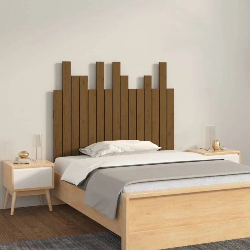 Image of VIDAXL Wall Headboard Honey Brown 95.5x3x80cm Solid Wood Pine vidaXL 8720845685041