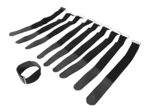 Image of Cable Ties With Hook And Loop Fastening 20 x 300mm Pack of 10