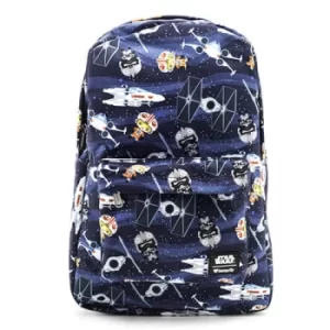 Image of Loungefly Star Wars Chibi Ships Nylon Backpack