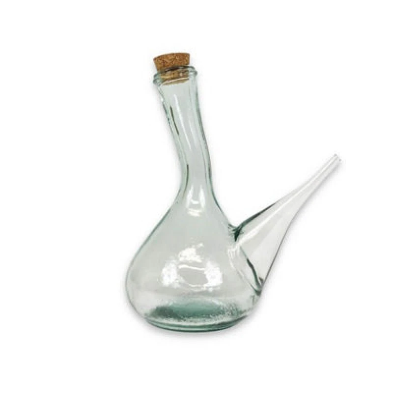 Image of Verano Spanish Ceramics Recycled Glass Spanish Porron Decanter/pourer With Cork 750Ml - 20Cm (W) X 23Cm (H)