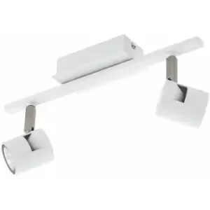 Image of Wall Light Colour White Satin Nickel Shades & Back Plate Bulb GU10 2x5W Included