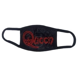 Image of Queen - Red Retro Logo Face Mask - Black