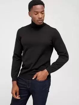 Image of BOSS Musso-p Roll Neck Jumper, Black Size M Men