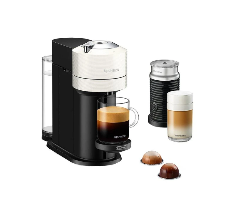 Image of Nespresso by DeLonghi Vertuo Next Barista Bundle ENV120.WAE Coffee Machine - Black & White, Black,White 8004399034297