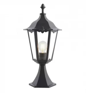 Image of 1 Light Outdoor Floor Lamp Matt Black Paint, Glass IP44, E27