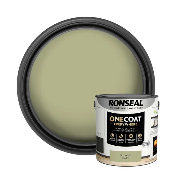 Image of Ronseal One Coat Everywhere Multi Surface Matt Paint Willow - 2.5L Green