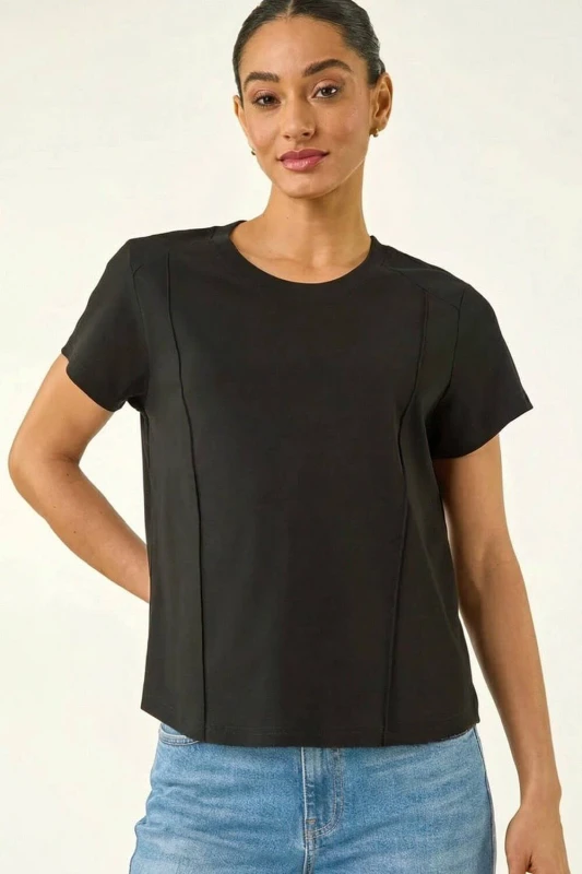Image of Dusk Womens Premium Stretch T-Shirt in Black Size: Small Black Female S