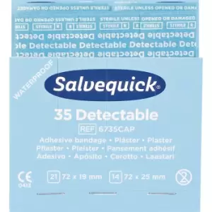 Image of Refill for SALVEQUICK, 6 packs of plaster strips, detectable, 35 each, pack of 6