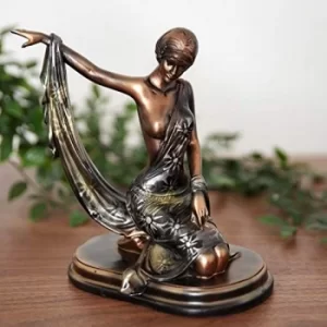 Image of Silhouette Collection Lady Figurine Bronze & Green 20cm