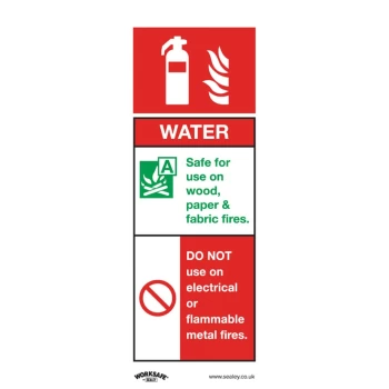 Image of Safety Sign - Water Fire Extinguisher - Rigid Plastic - Pack of 10