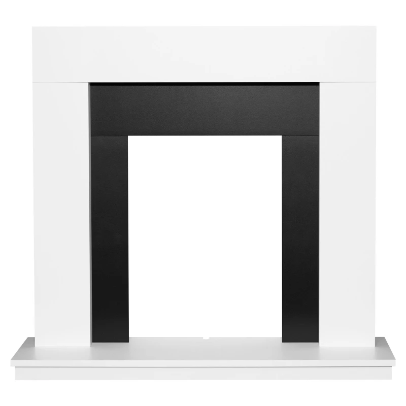 Image of Adam Fires & Fireplaces Malmo Fireplace in White & Black/White, 39" White