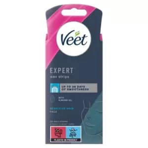Image of Veet Expert Wax Strips Face Sensitive Skin Hair Removal, One Size