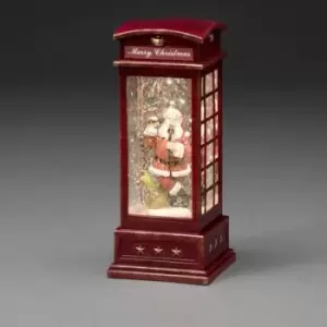 Image of Konstsmide 4363-550 Telephone box with snowman Warm white LED (monochrome) Multi-coloured snow-covered, water-filled, Timer, incl. switch