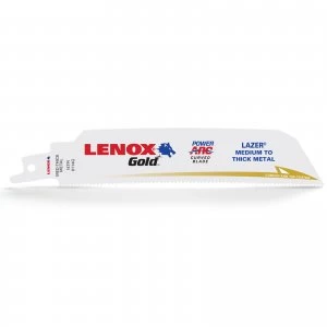 Image of Lenox Gold Lazer 14TPI Medium Thick Metal Cutting Reciprocating Saw Blades 152mm Pack of 5