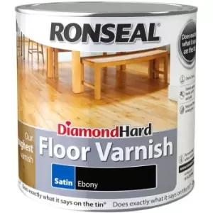 Image of Ronseal Diamond Hard Floor Varnish - Ebony - Satin - 2.5L - Ebony