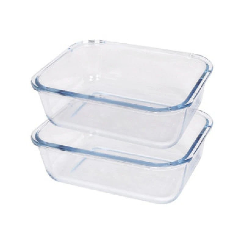 Image of Argon Tableware Rectangular Glass Cake Dishes - 17Cm X 12.5Cm - Pack Of 2