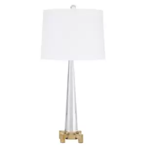 Image of Gold and Crystal Tower Shaped Table Lamp