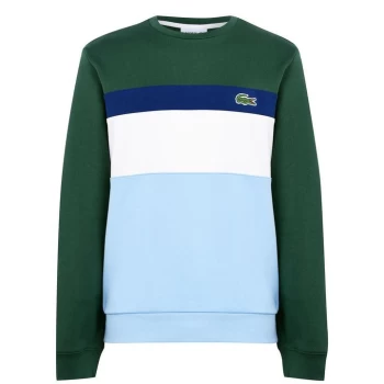 Image of Lacoste Blocked Crew Sweatshirt - Blue