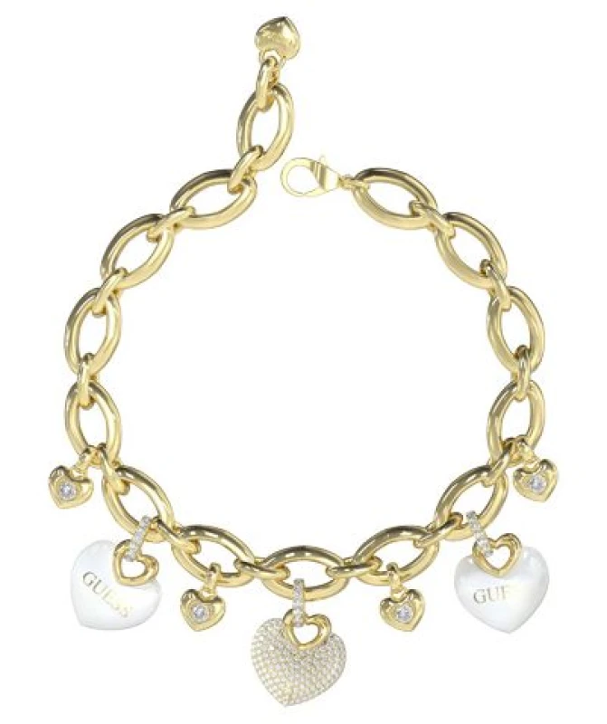 Image of Guess UBB05204YGWHL Crazy In Love Ladies Gold Tone Heart Jewellery