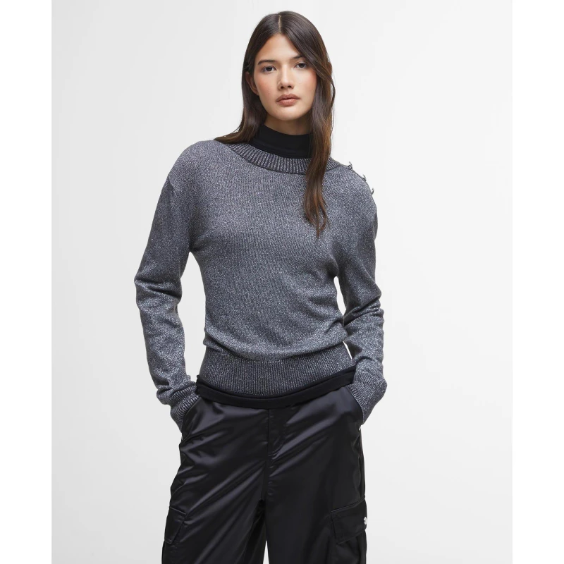 Image of Barbour International Jade Crew Neck Jumper - Grey Grey 16