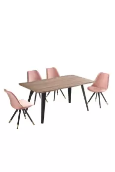 Image of 'Sofia Rocco' LUX Dining Set with a Table & Chairs Set of 4