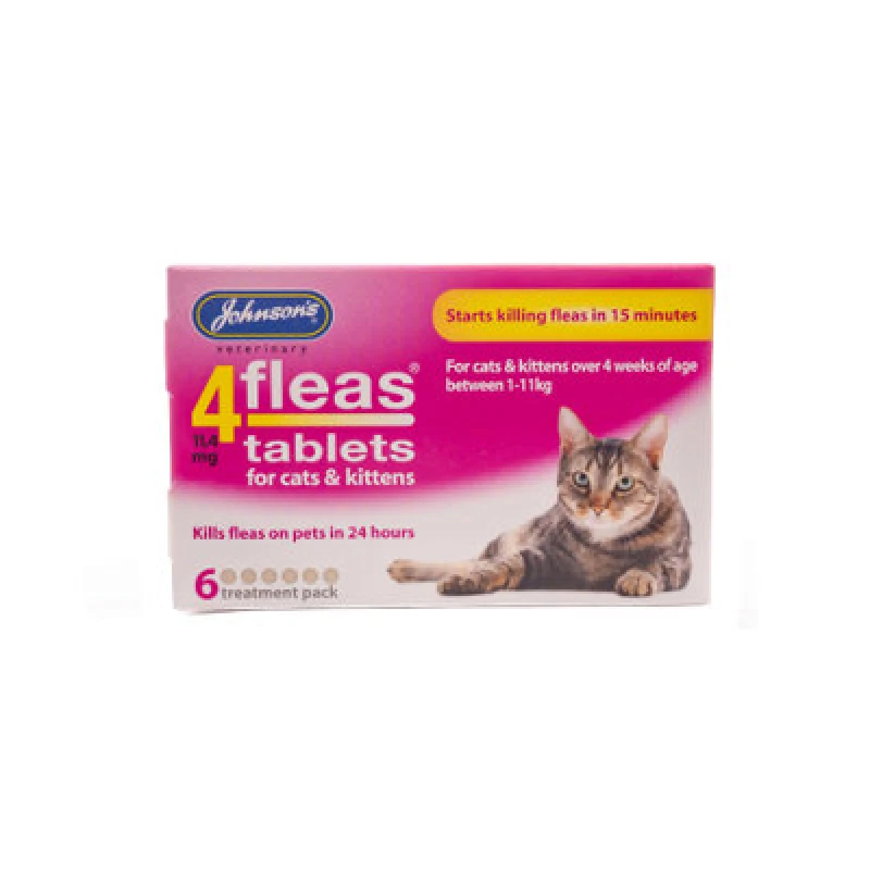 Image of Johnsons Veterinary 4Fleas Cats And Kittens 6 Treatment Pack - Pack Of 6