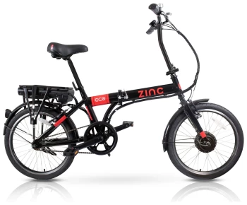 Image of Zinc 20" Folding Electric Eco Commuter Bike - Black/Red