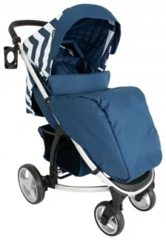 Image of My Babiie MB200 Blue Chevron Pushchair