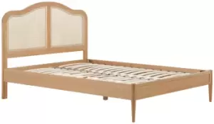 Image of Birlea Leonie Double Rattan Bed Frame - Oak
