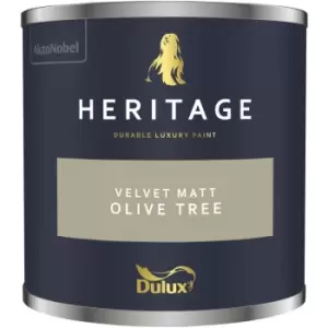 Image of Dulux Heritage Velvet Matt Olive Tree Matt Emulsion Paint 125ml