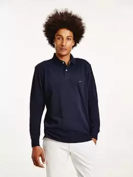 Image of Tommy Hilfiger 1985 Regular Long Sleeve Polo Shirt - Desert Sky Navy, Desert Sky Navy, Size XL, Men